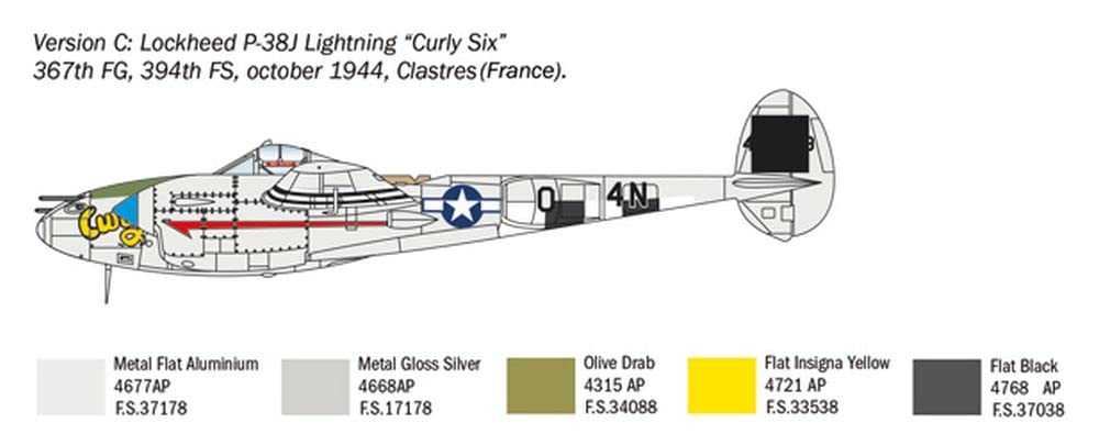 italeri-p-38j-lightning-1-72-maquette-avion-militaire-seconde-guerre-mondiale image 6