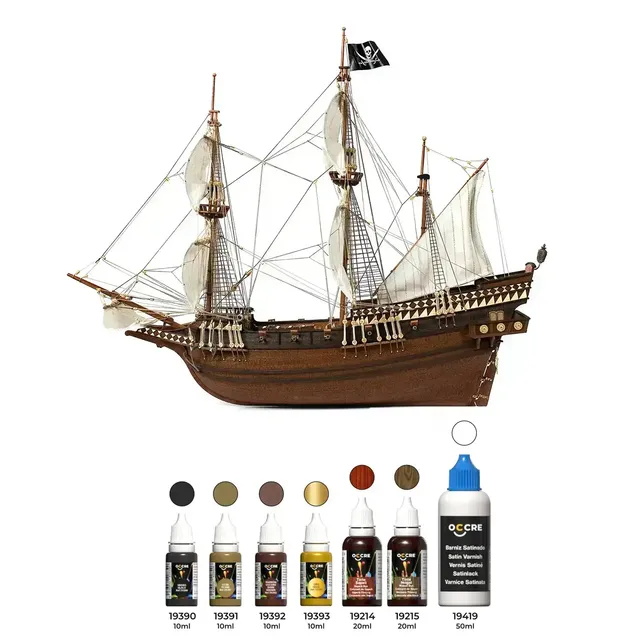 occre-buccaneer-color-pack-1-100-maquette-bateau-pirate-avec-peintures image 1