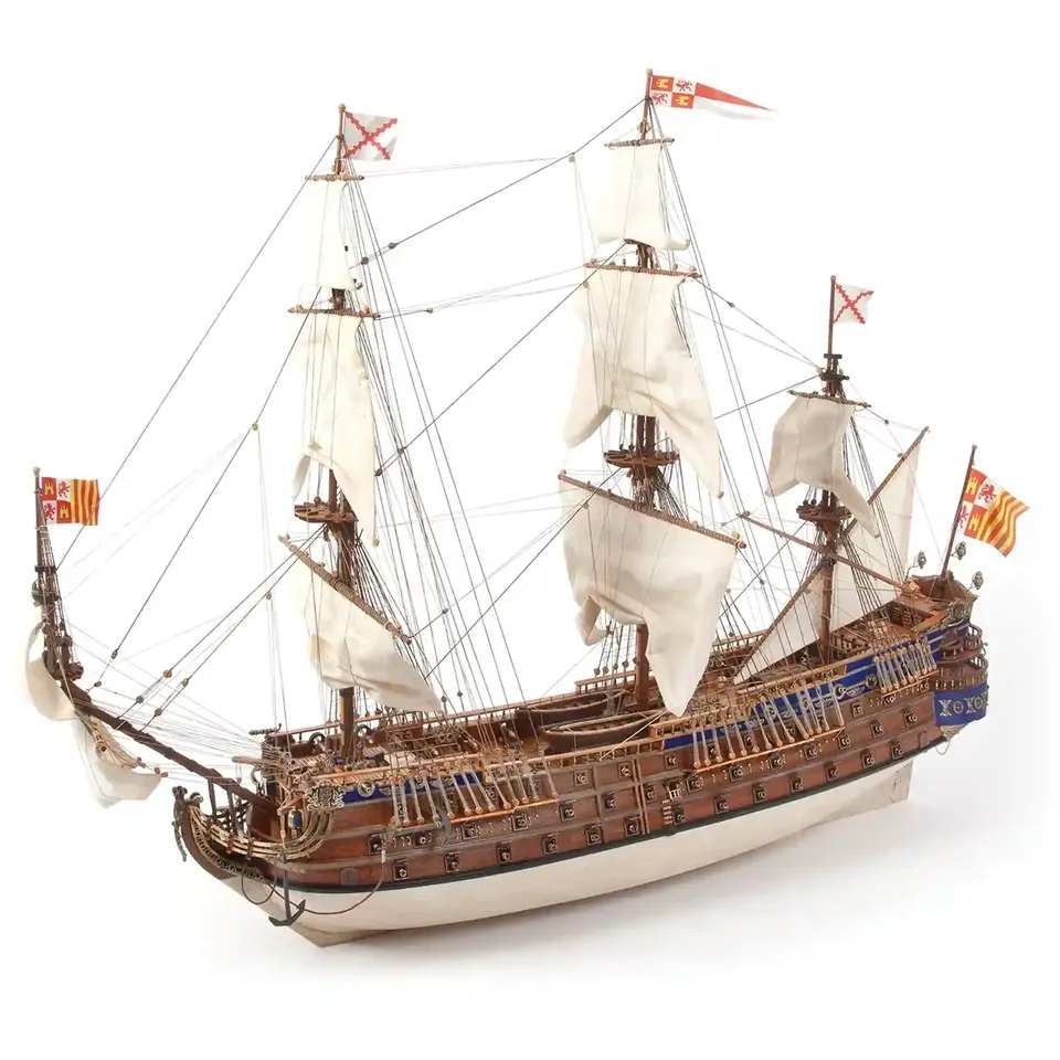 occre-san-felipe-maquette-bateau-bois-avec-voiles-et-plaque image 1