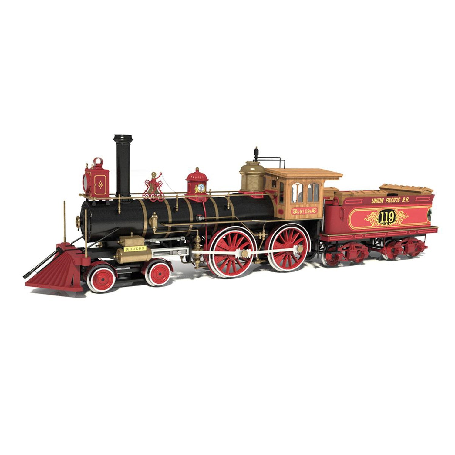 occre-rogers-119-locomotive-4-4-0-american-1868-kit-train-bois-et-m-tal image 1