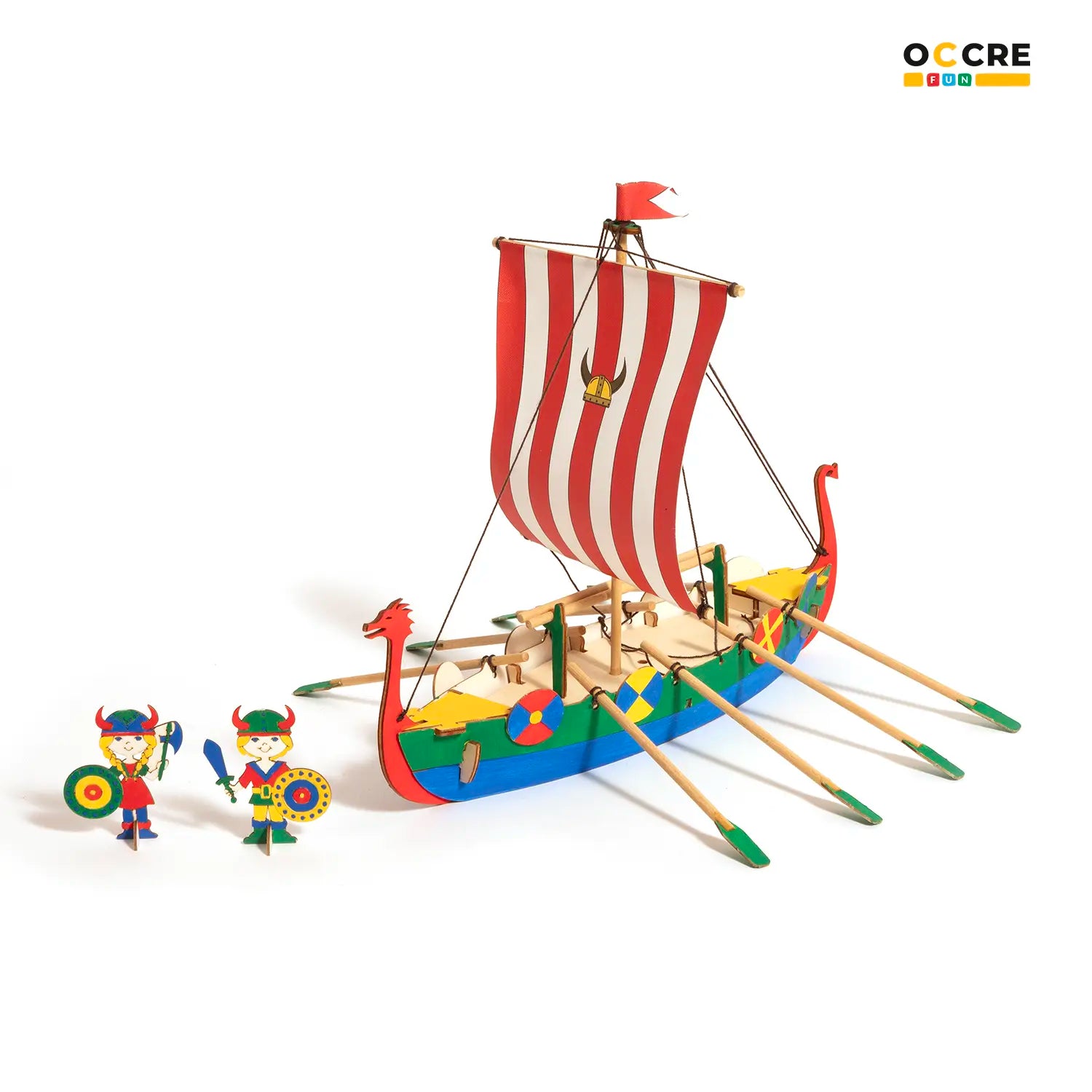 occre-fun-maquette-bateau-viking-pour-enfants-kit-cr-atif-bois-et-peinture image 2