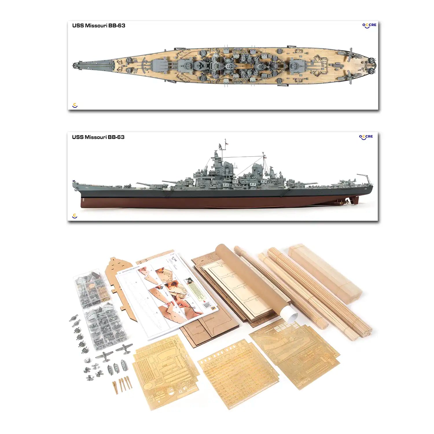 occre-uss-missouri-bb-63-maquette-cuirass-bois-et-m-tal-1-200 image 4