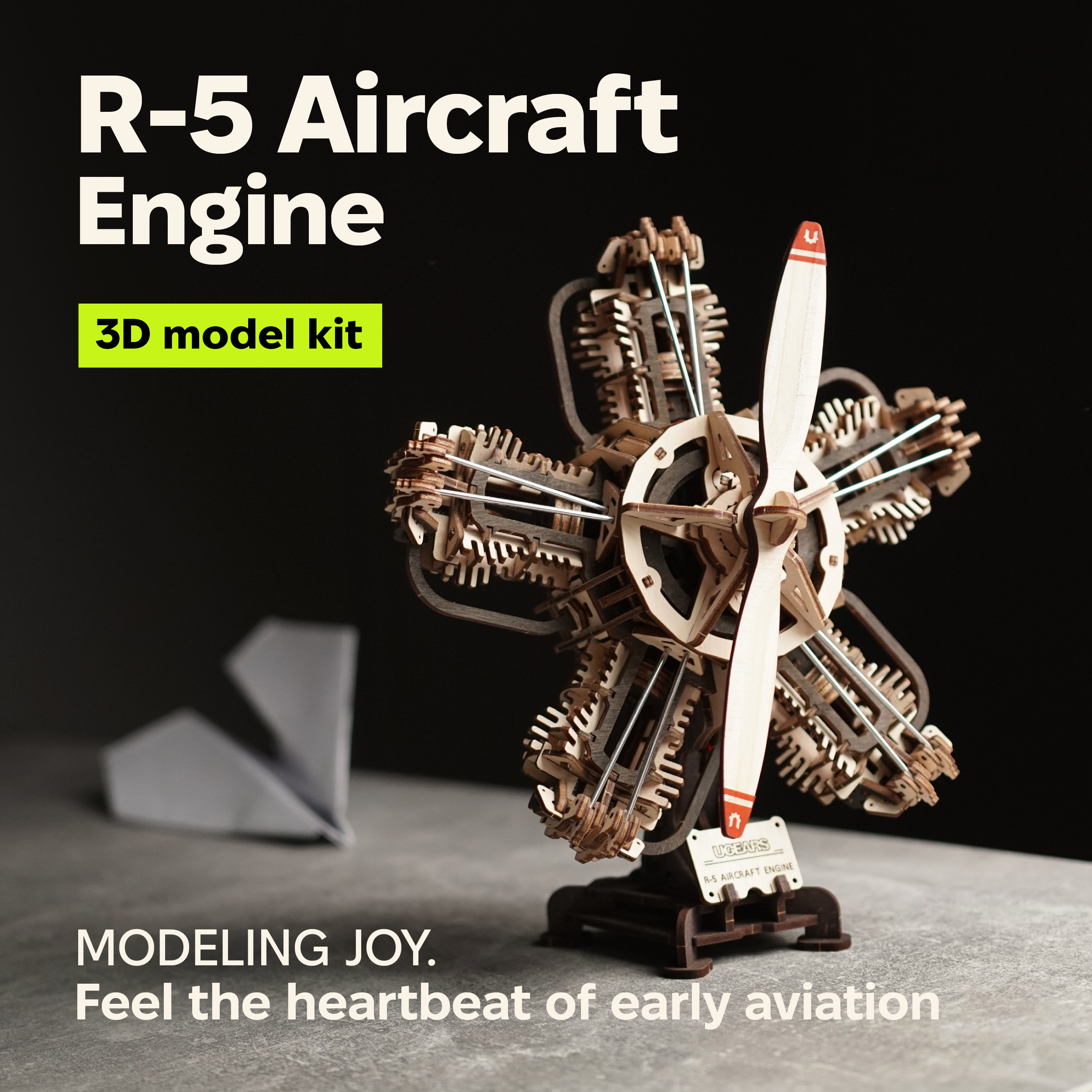 ugears-r-5-aircraft-engine-maquette-bois-moteur-d-avion-radial-5-cylindres image 8