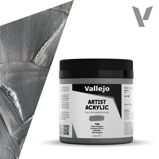 vallejo-belle-arti-peinture-acrylique-argent-antique-500-ml image 1