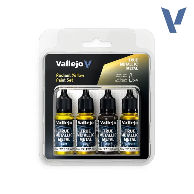 vallejo-true-metallic-metal-set-jaune-radiant-4-x-18-ml-miniatures image 1