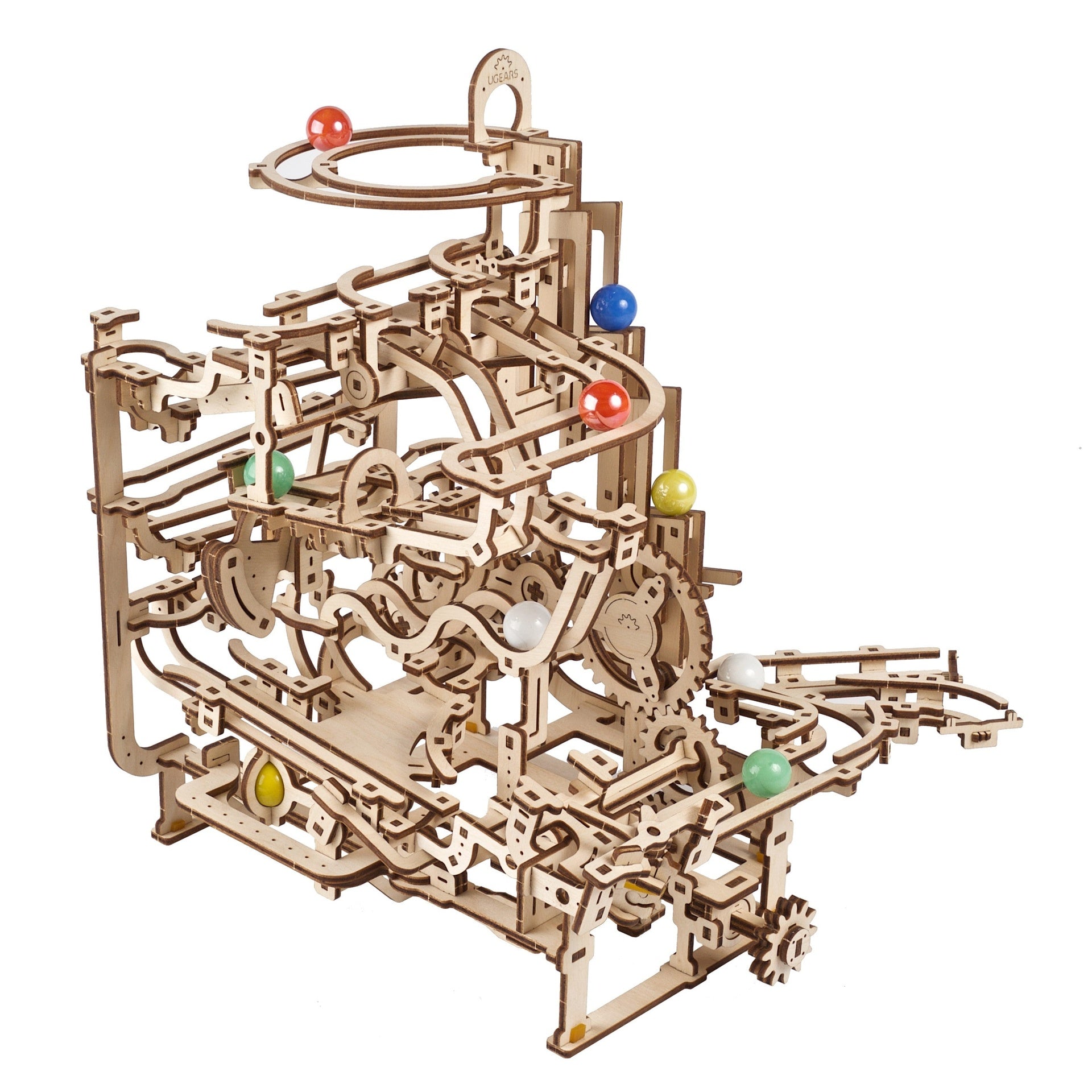 ugears-marble-run-tiered-hoist-circuit-billes-bois image 2