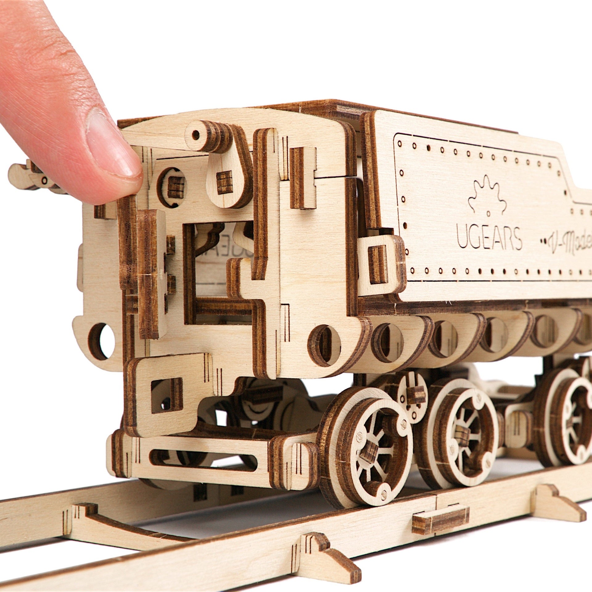 ugears-v-express-steam-train-with-tender-maquette-m-canique-bois image 4