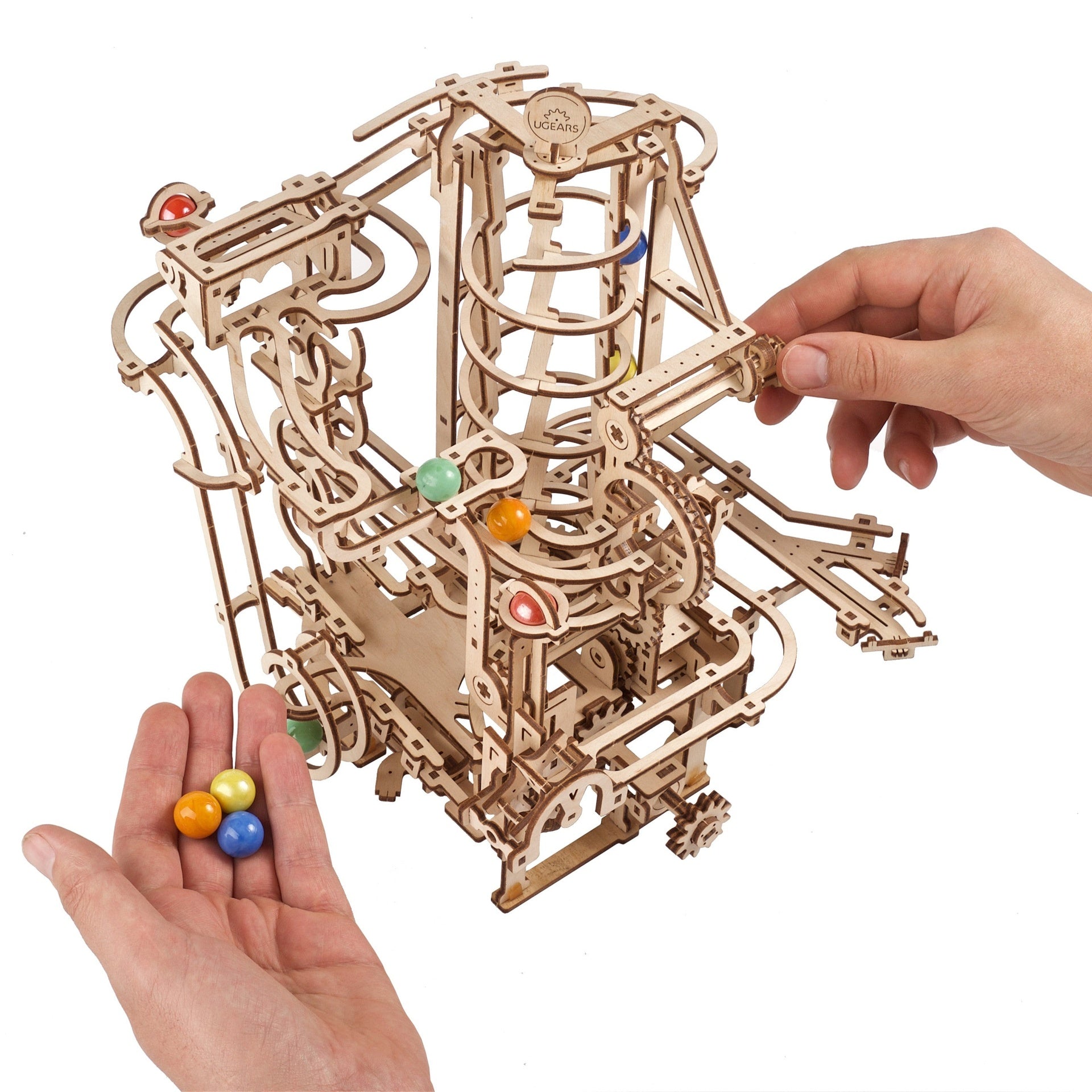 ugears-marble-run-spiral-hoist-circuit-de-billes-m-canique-en-bois image 4