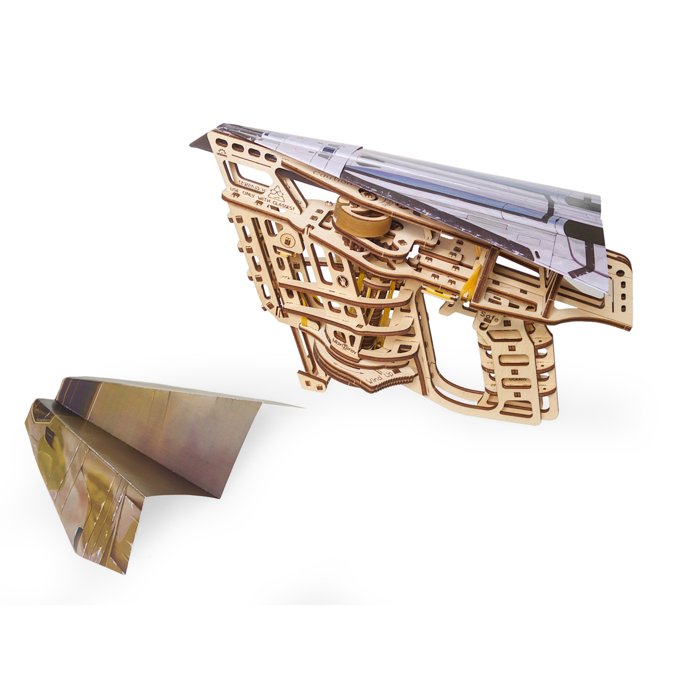 ugears-flight-starter-catapulte-m-canique-bois-3-avions image 4