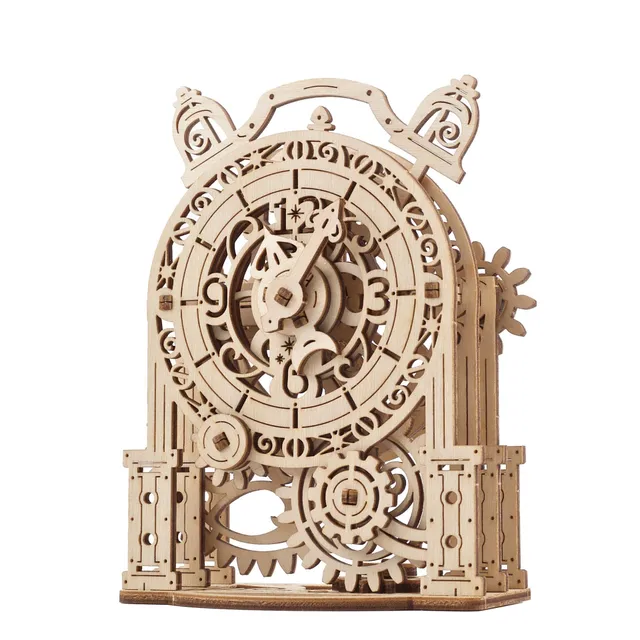 ugears-vintage-alarm-clock-r-veil-m-canique-en-bois image 1