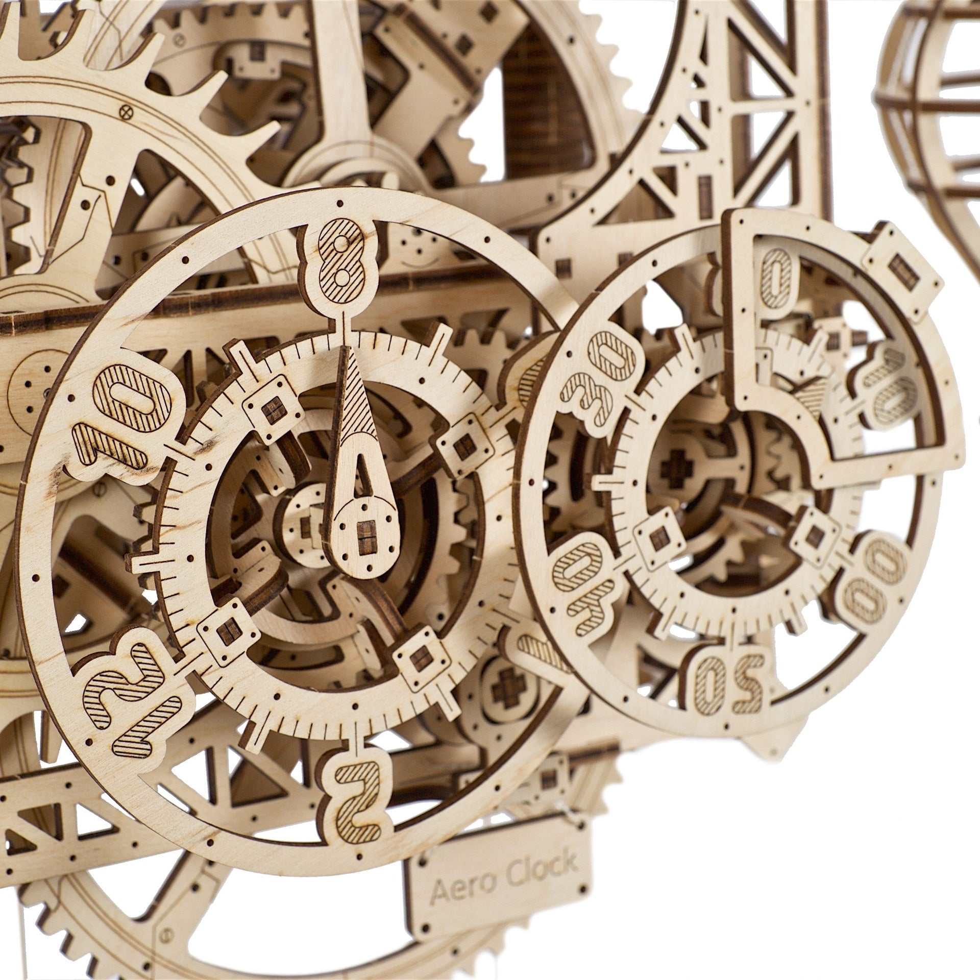 ugears-aero-clock-horloge-murale-m-canique-en-bois-construire-avec-pendule image 3
