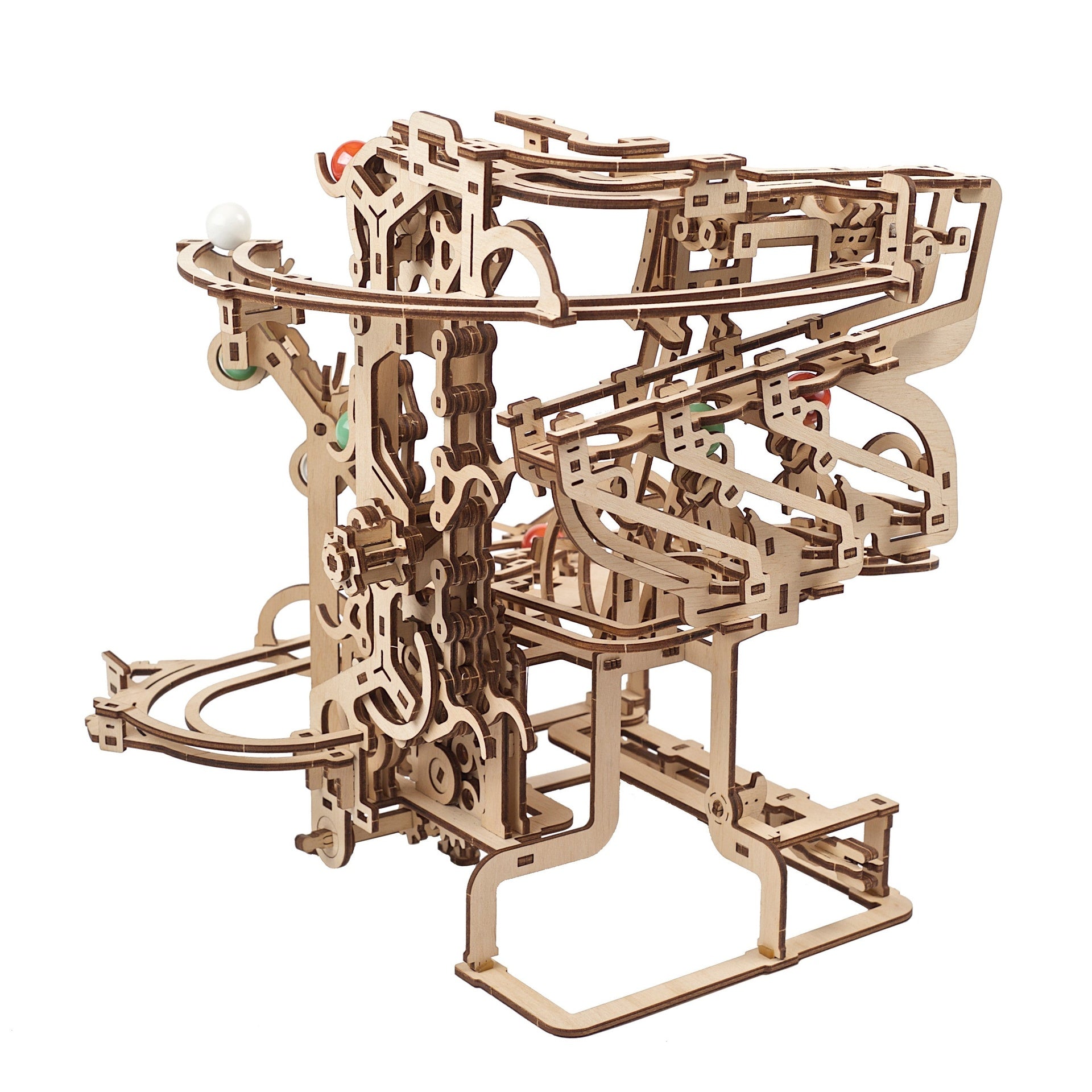 ugears-marble-run-chain-hoist-circuit-de-billes-m-canique-en-bois-construire image 2