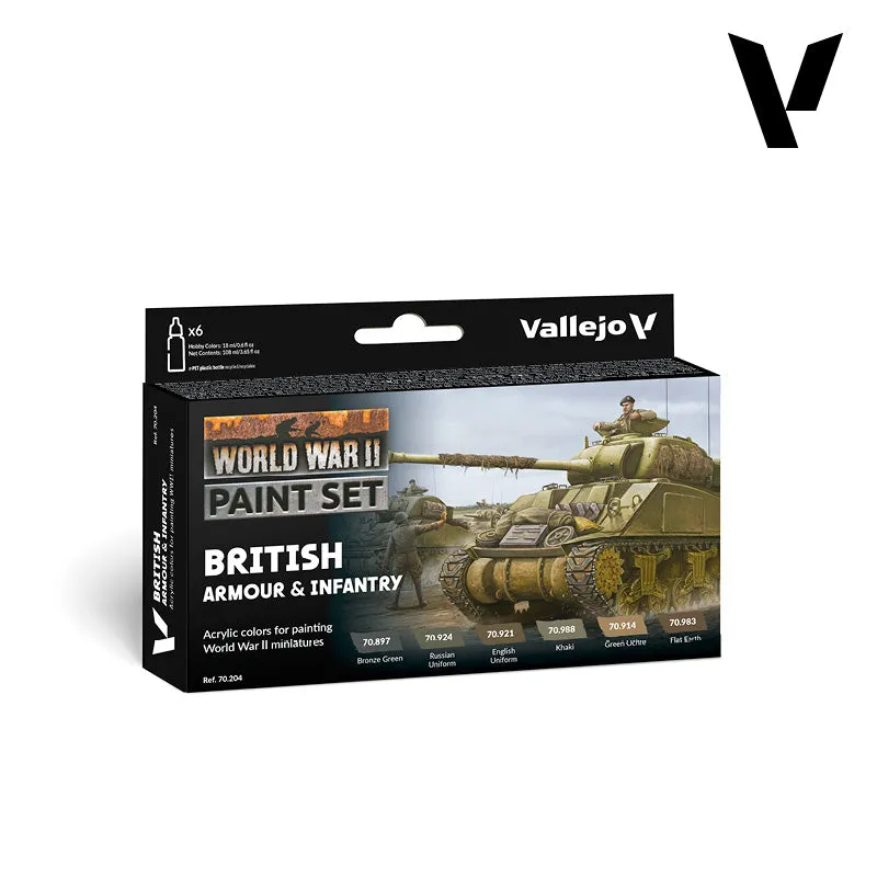 vallejo-model-color-set-6-x-18-ml-uniformes-et-v-hicules-britanniques-wwii image 1