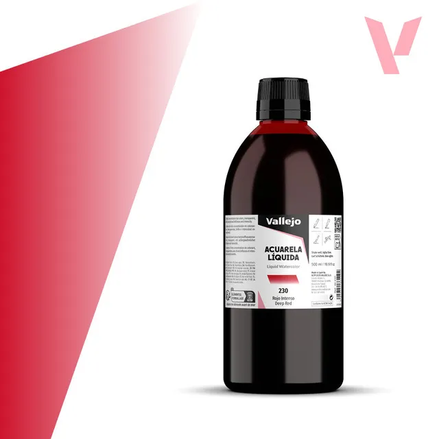 vallejo-beaux-arts-aquarelle-liquide-rouge-intense-500-ml image 1