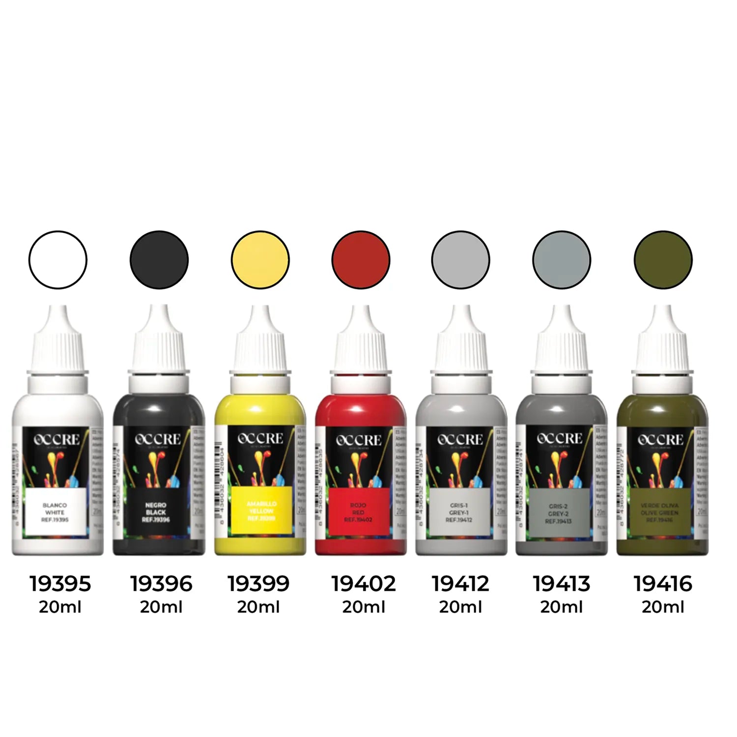 occre-supermarine-spitfire-en398-ixc-pack-7-peintures-acryliques-avion image 1