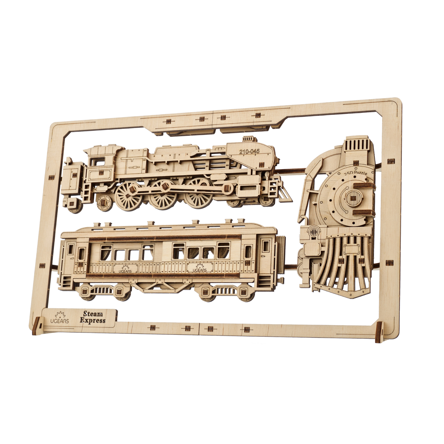 ugears-steam-express-2-5d-puzzle-tableau-bois-train-vapeur-m-canique image 3