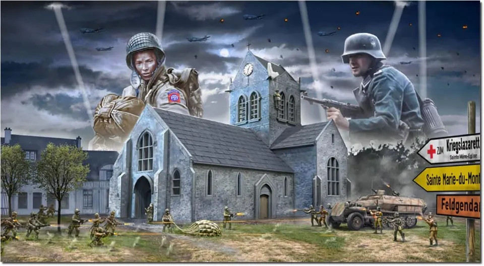 italeri-6199-bataille-de-normandie-sainte-m-re-glise-kit-diorama-1-72 image 1
