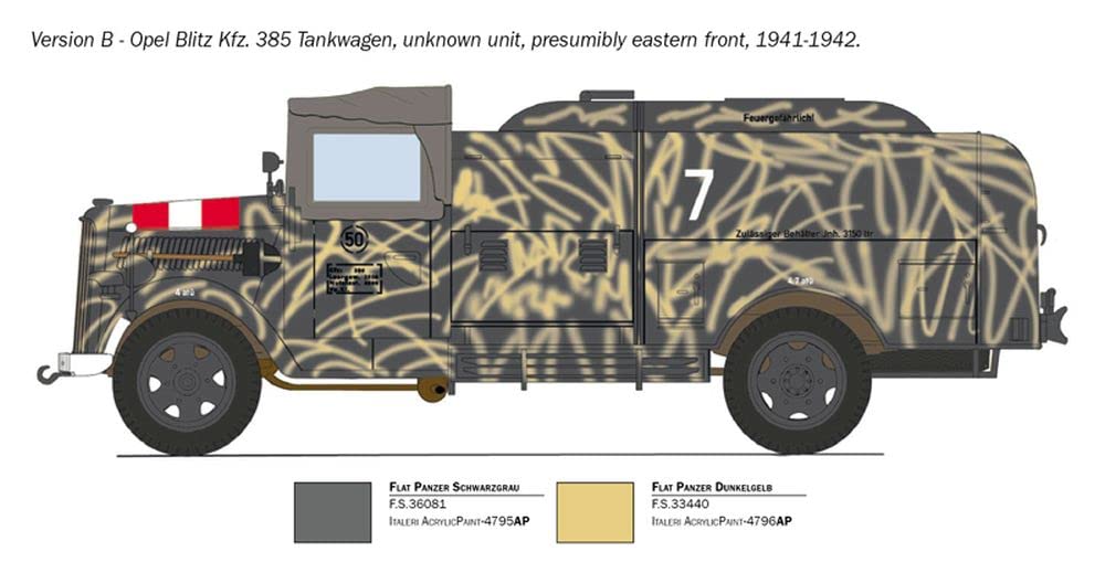 italeri-opel-blitz-tankwagen-maquette-militaire-monter image 5