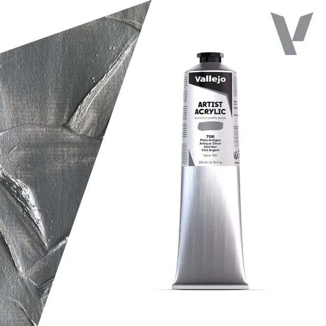 vallejo-acrylique-beaux-arts-argent-antique-200-ml image 1