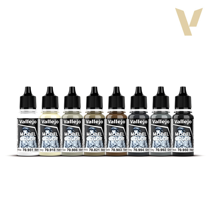 vallejo-set-8-couleurs-blanc-et-noir-par-angel-gir-ldez-model-color-18-ml image 3