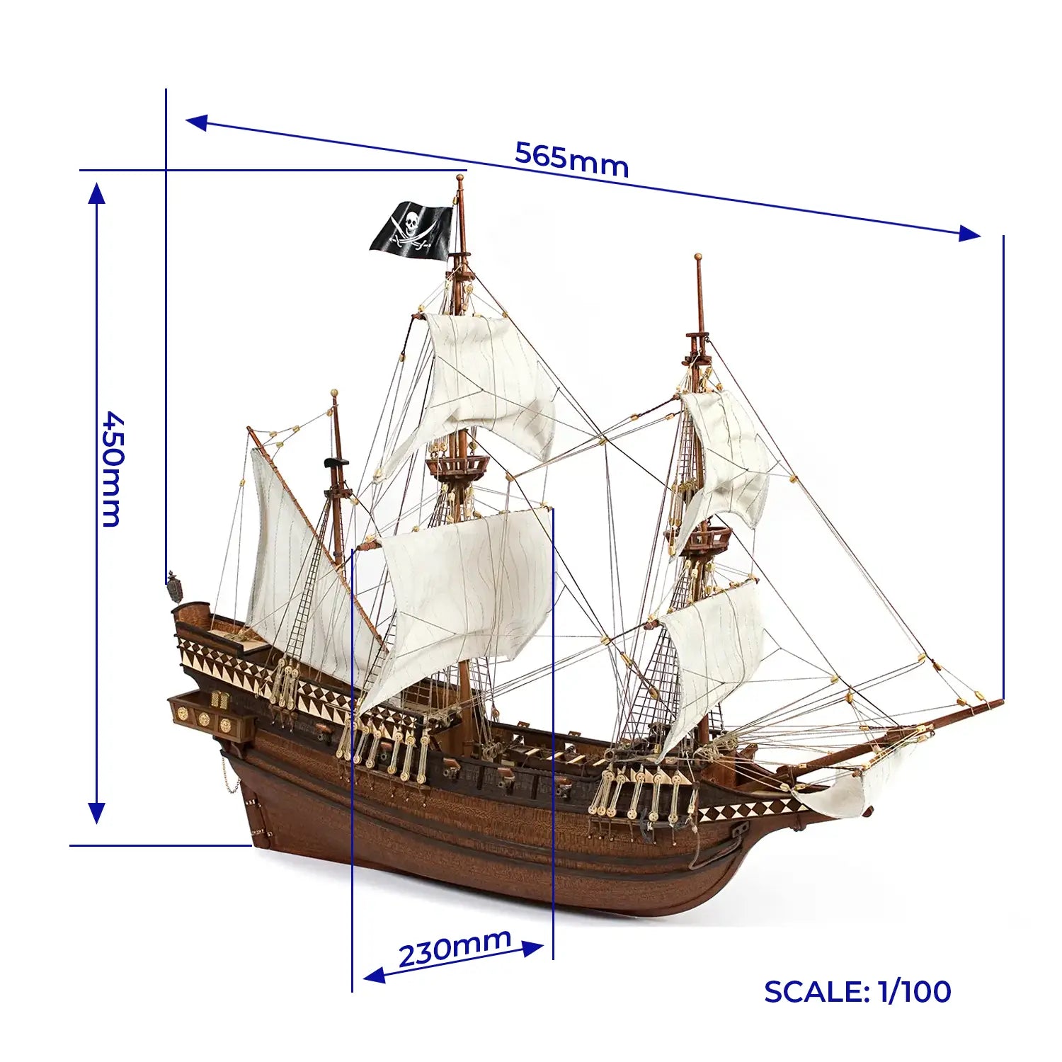 occre-buccaneer-color-pack-1-100-maquette-bateau-pirate-avec-peintures image 3