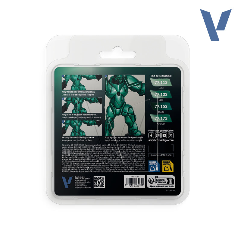 vallejo-set-vert-scarab-e-4-couleurs-m-talliques-18-ml-miniatures image 2