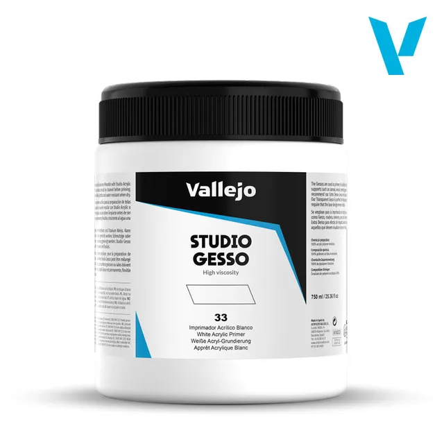 vallejo-studio-gesso-750-ml-appr-t-acrylique-blanc-pour-toile-et-bois image 1