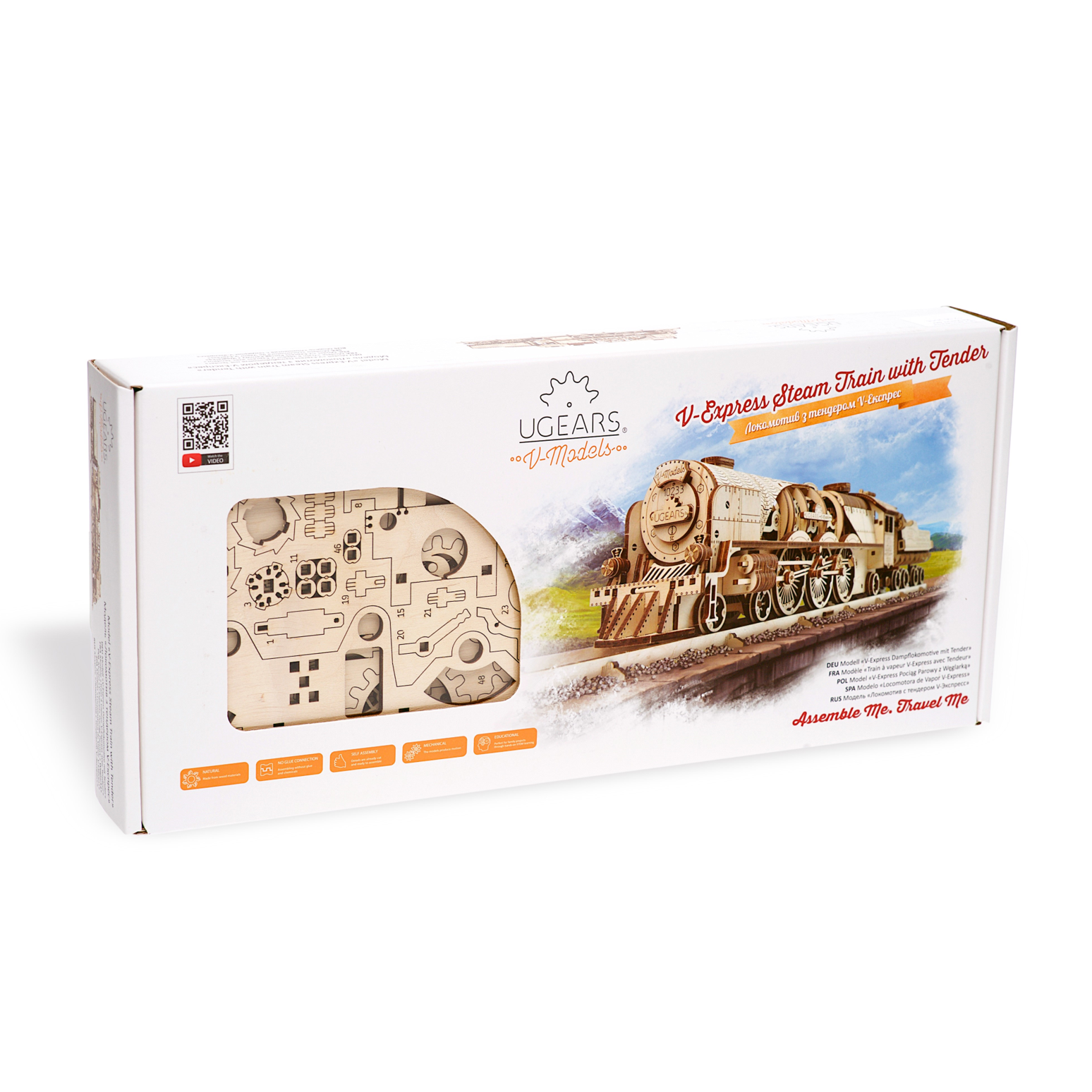 ugears-v-express-steam-train-with-tender-maquette-m-canique-bois image 5