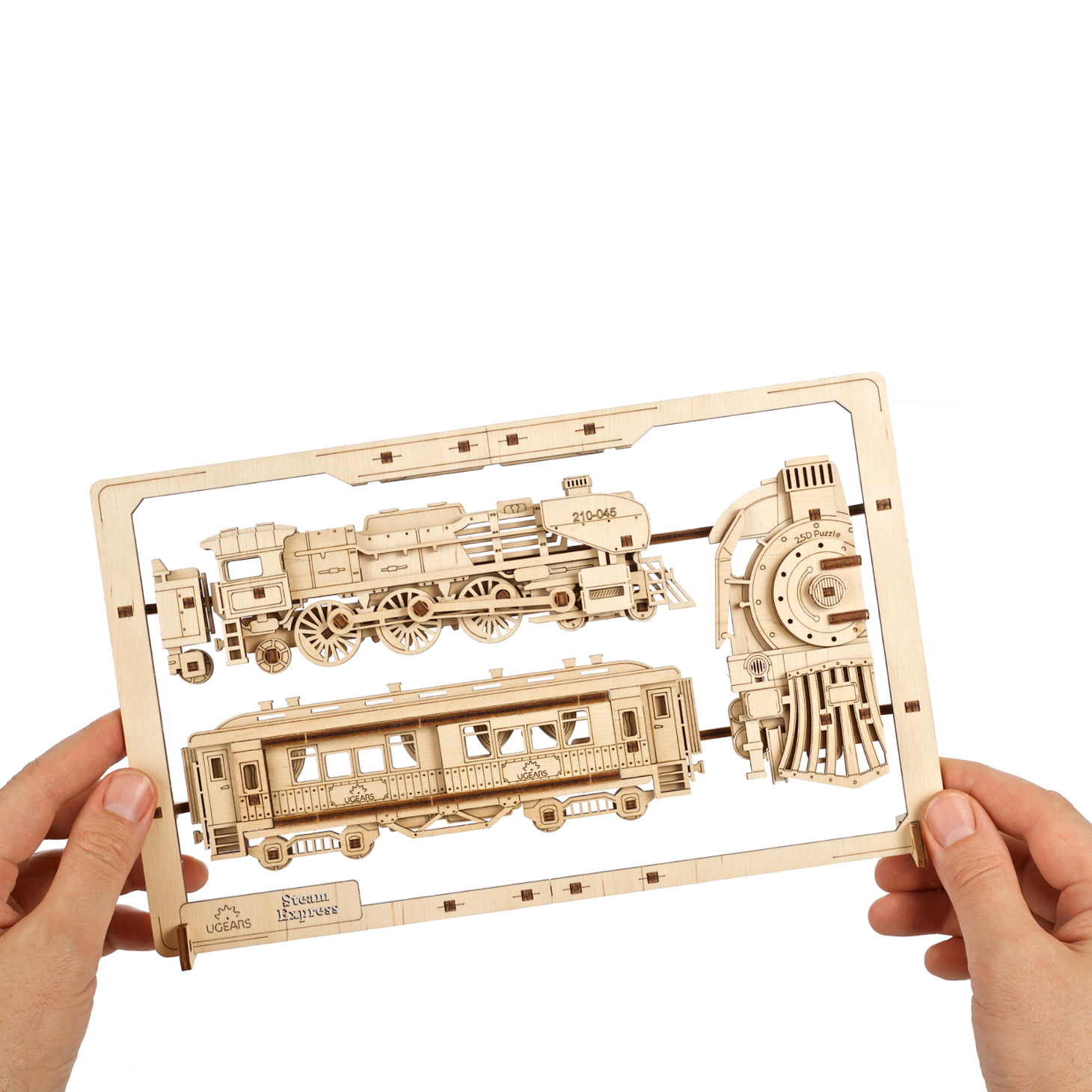 ugears-steam-express-2-5d-puzzle-tableau-bois-train-vapeur-m-canique image 4