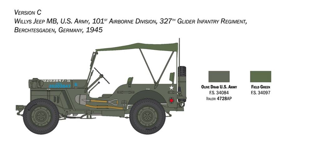 italeri-willys-jeep-mb-80th-anniversary-1941-2021-maquette-voiture-1-24-monter image 6