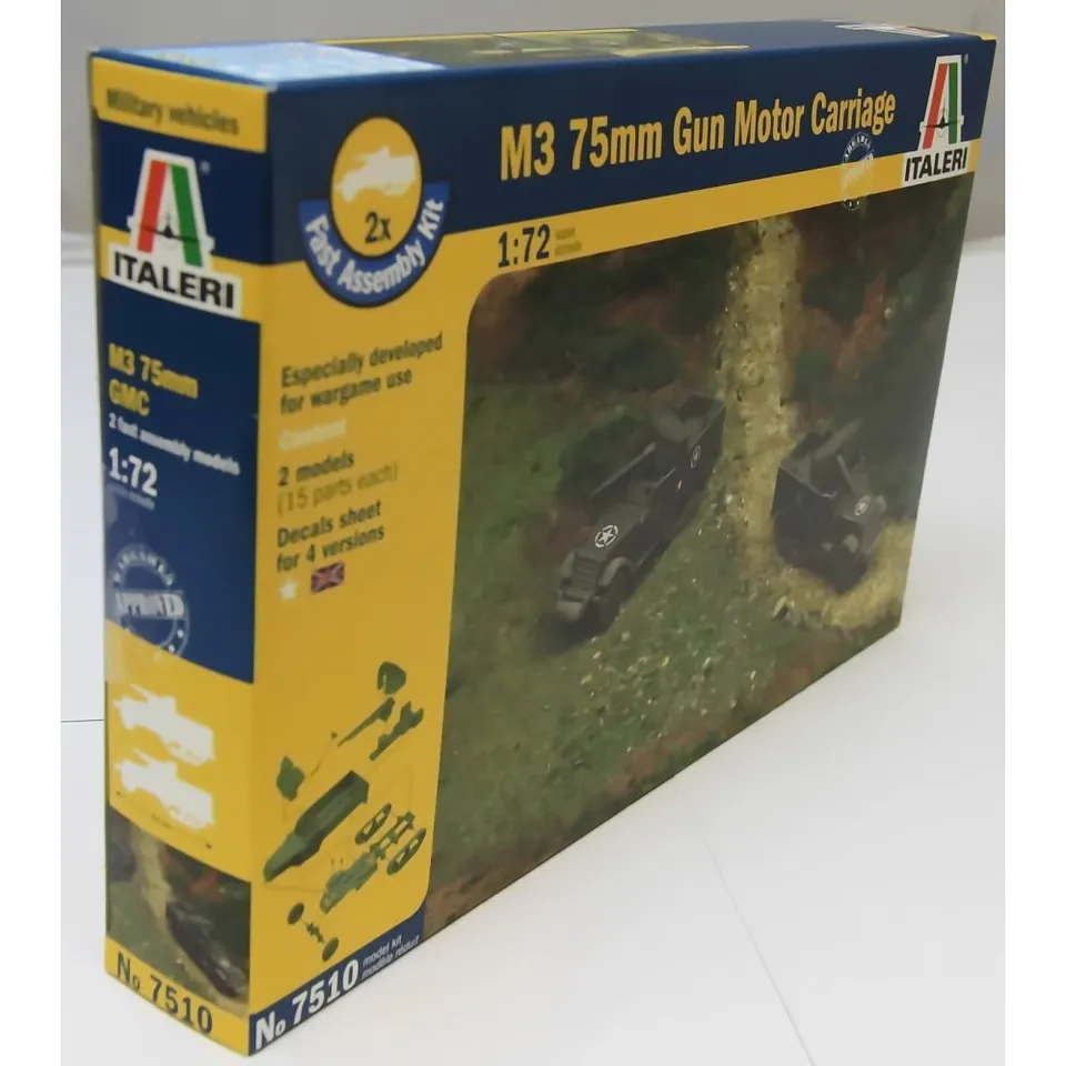 italeri-i7510-maquette-char-m3-76mm-gun-motor-carriage-chelle-1-72-2-kits image 1