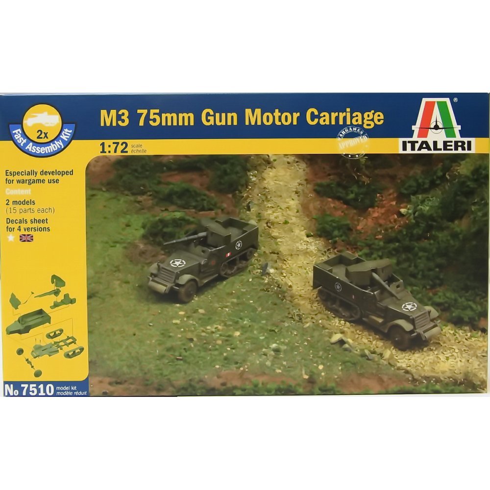 italeri-i7510-maquette-char-m3-76mm-gun-motor-carriage-chelle-1-72-2-kits image 4