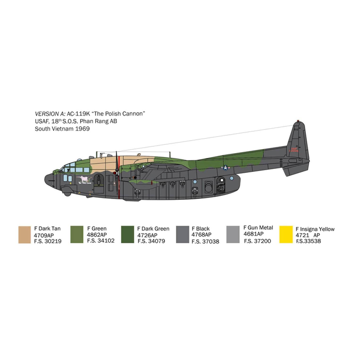 italeri-ac-119k-stinger-1468-maquette-avion-militaire-1-72 image 2