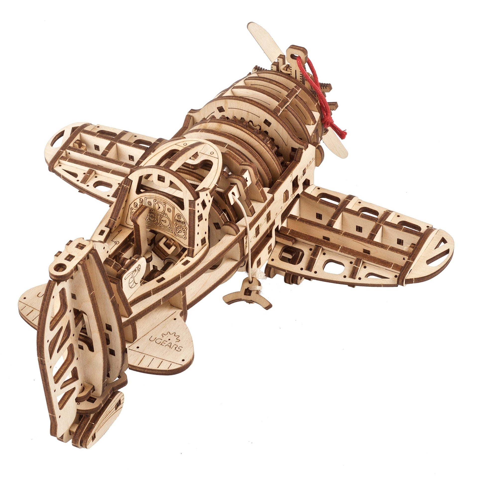 ugears-mad-hornet-airplane-maquette-avion-de-course-vintage-en-bois-remonter image 2