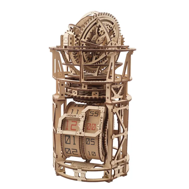 ugears-sky-watcher-tourbillon-table-clock-horloge-m-canique-bois image 1