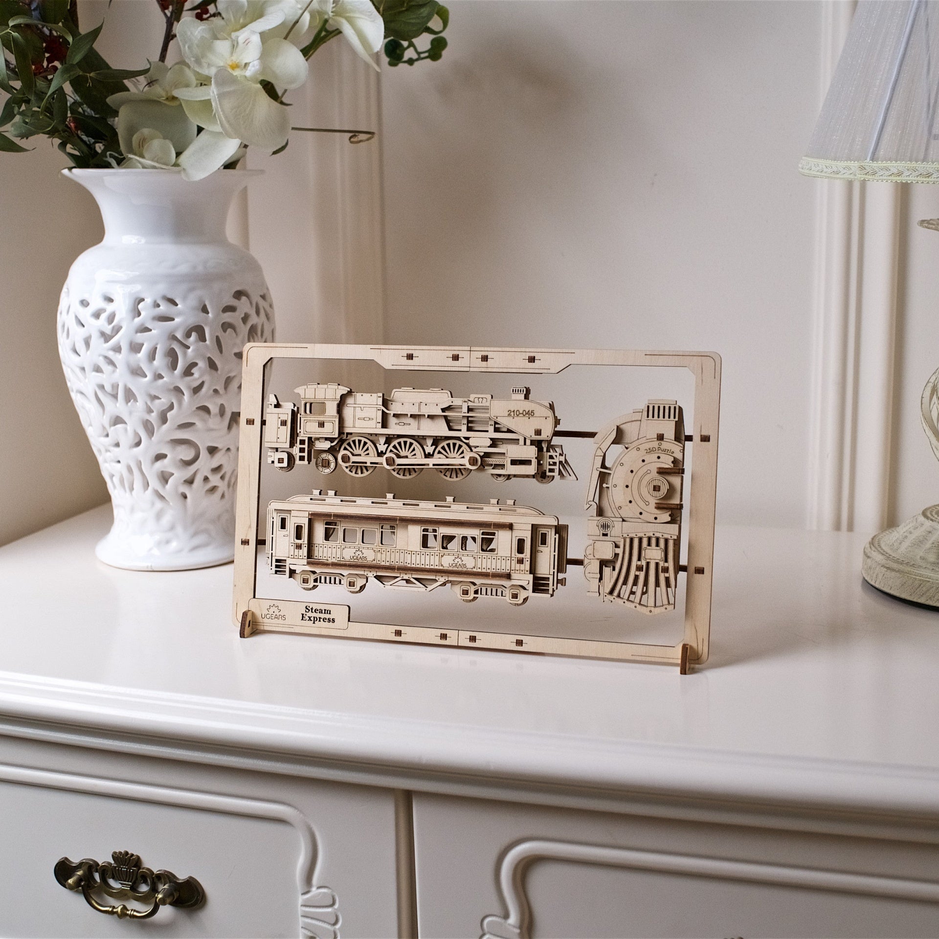 ugears-steam-express-2-5d-puzzle-tableau-bois-train-vapeur-m-canique image 7