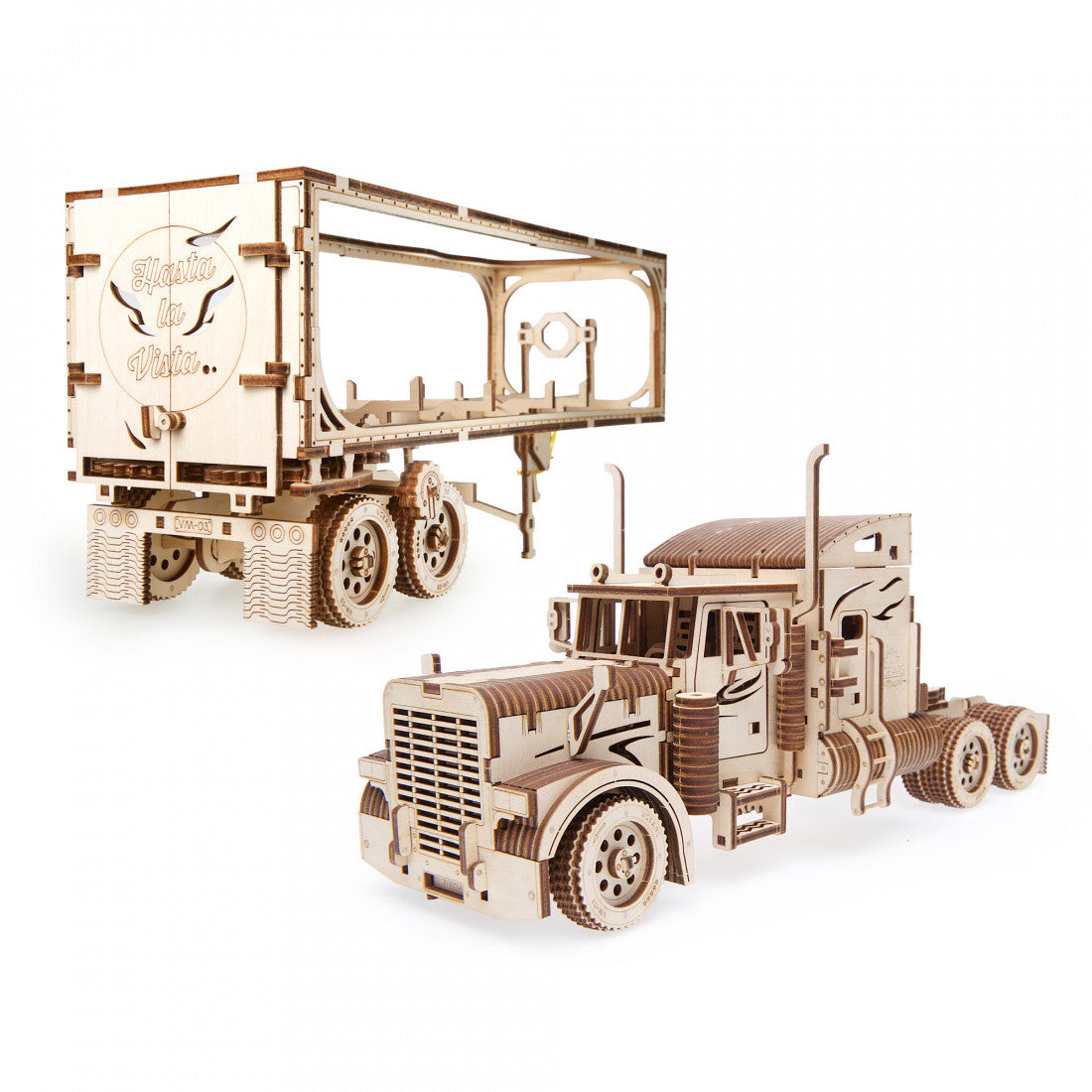 ugears-heavy-boy-2-en-1-vm-03-maquette-m-canique-en-bois-camion-remorque image 1