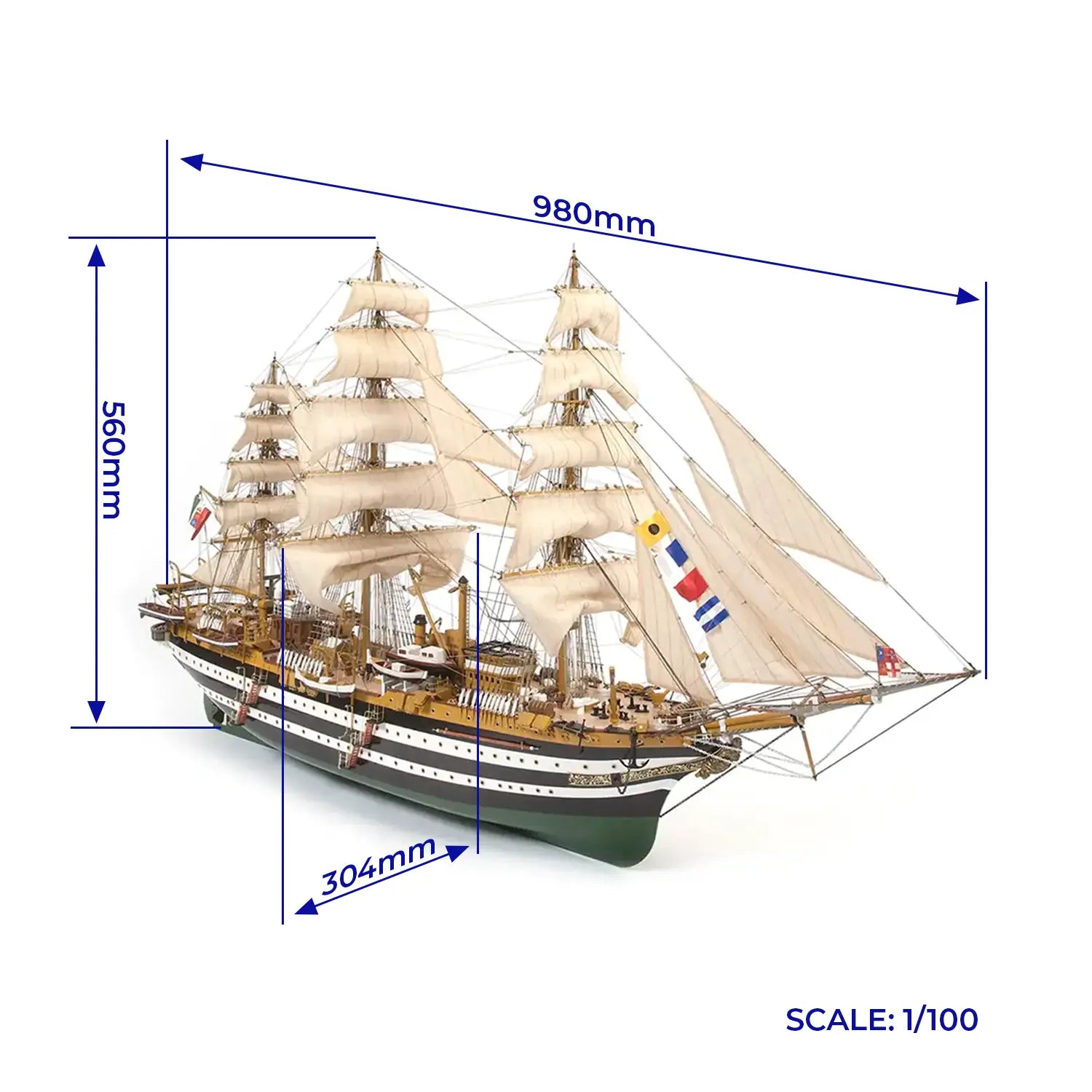 occre-amerigo-vespucci-1-100-maquette-bateau-en-bois-kit image 2
