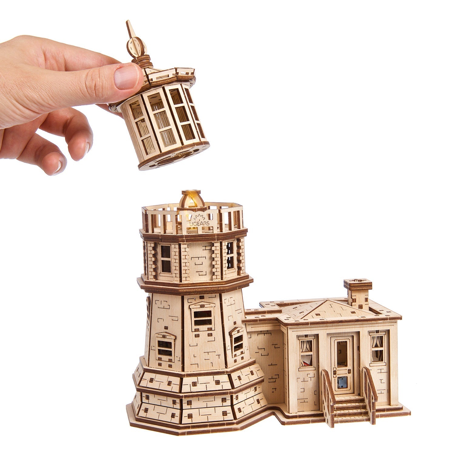 ugears-split-rock-lighthouse-maquette-phare-m-canique-en-bois image 4