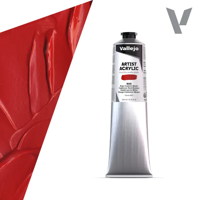 vallejo-acrylic-artist-color-200-ml-rouge-cadmium-moyen image 1