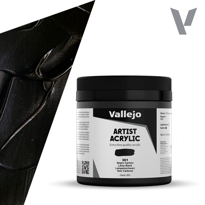 vallejo-acrylique-beaux-arts-500-ml-noir-carbone-pbk7 image 1