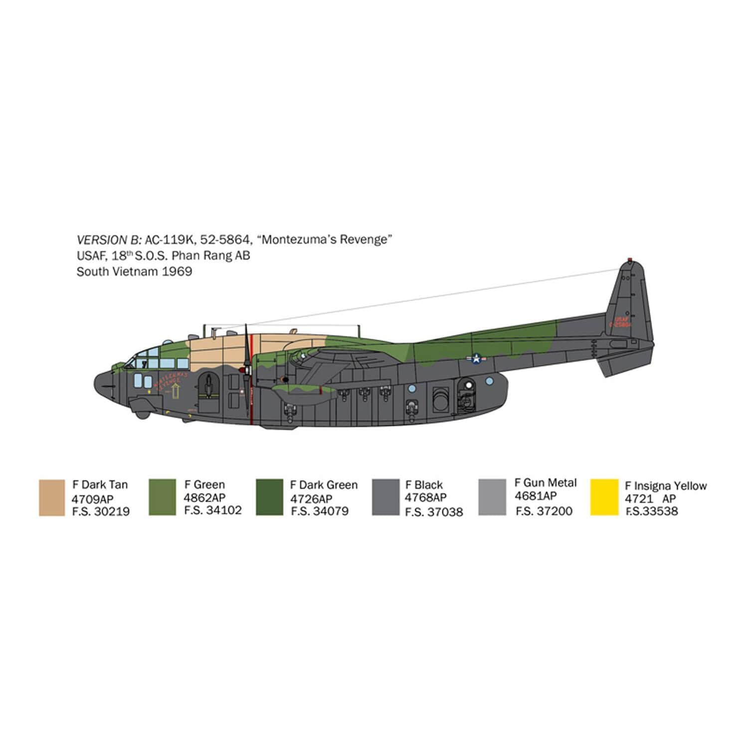 italeri-ac-119k-stinger-1468-maquette-avion-militaire-1-72 image 3
