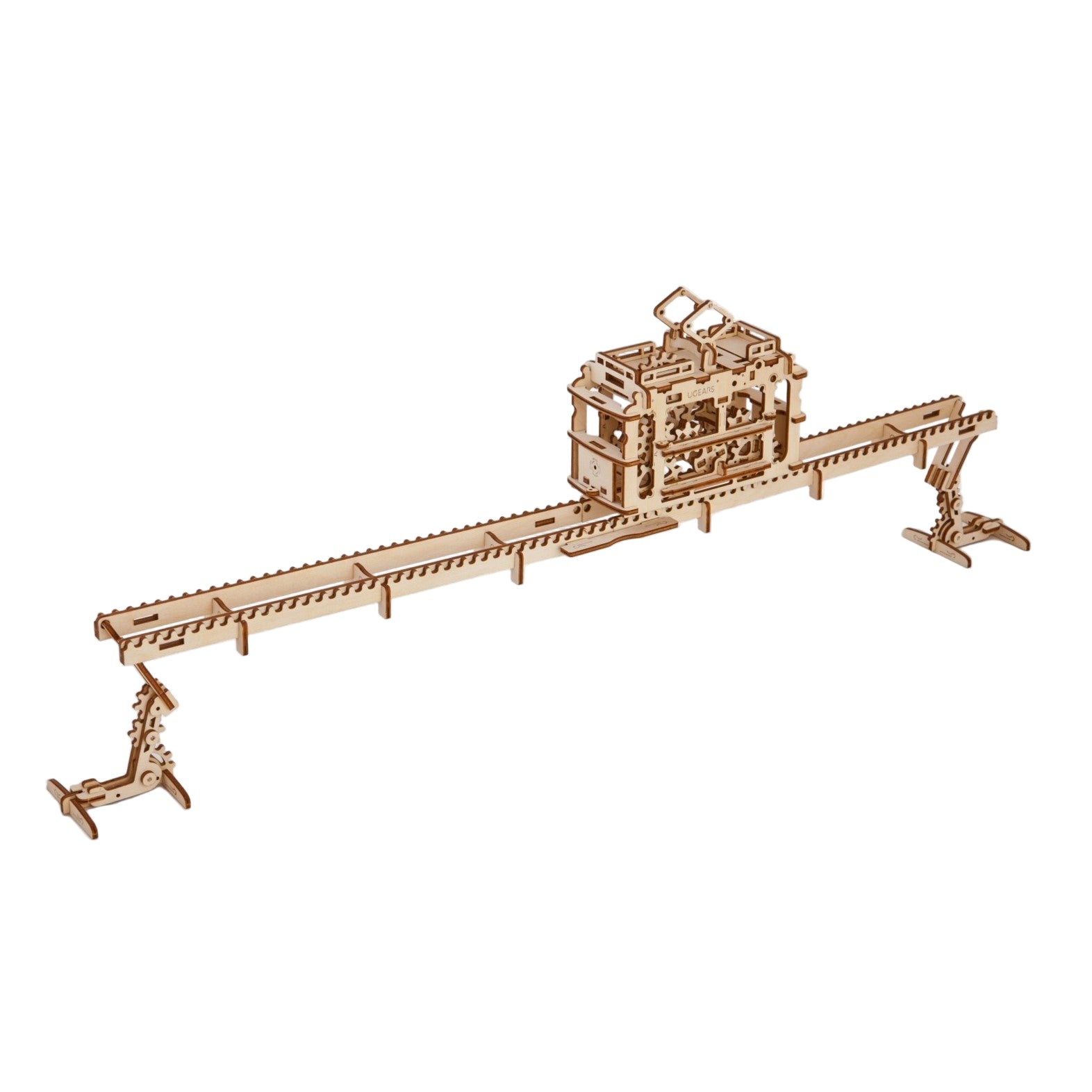 ugears-tram-on-rails-maquette-m-canique-bois-tramway-avec-rails image 2