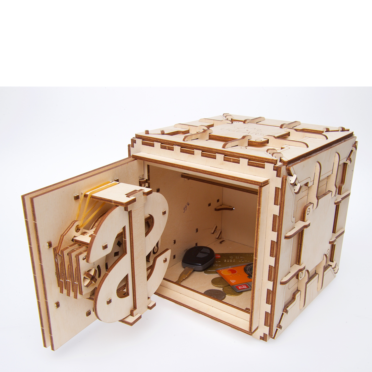 ugears-safe-coffre-fort-maquette-m-canique-en-bois-combinaison image 2