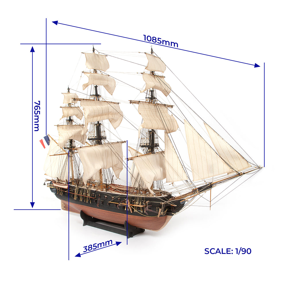 occre-belle-poule-maquette-navire-haute-fid-lit-avec-voiles image 3