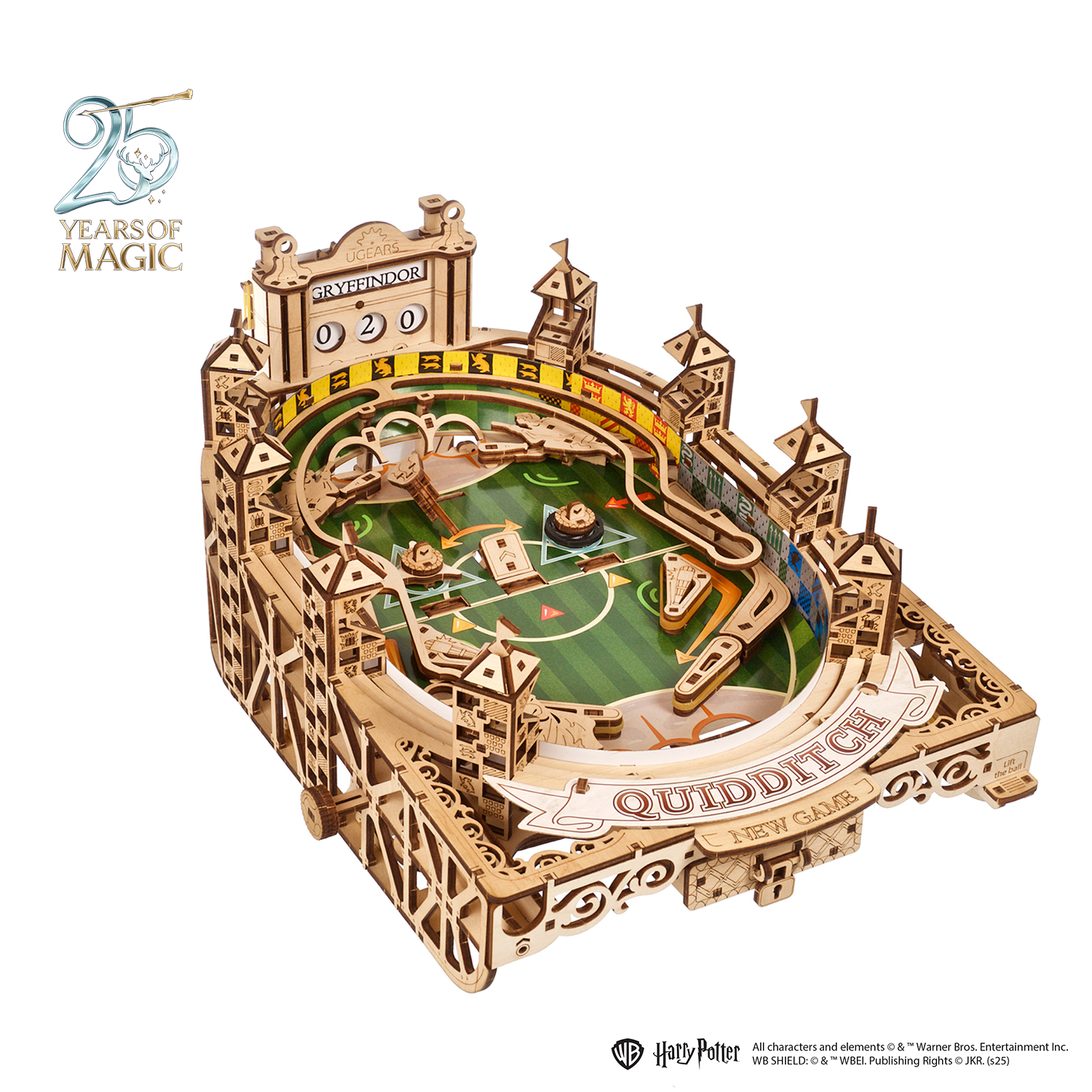 ugears-quidditch-pinball-jeu-de-flipper-m-canique-en-bois-harry-potter image 1