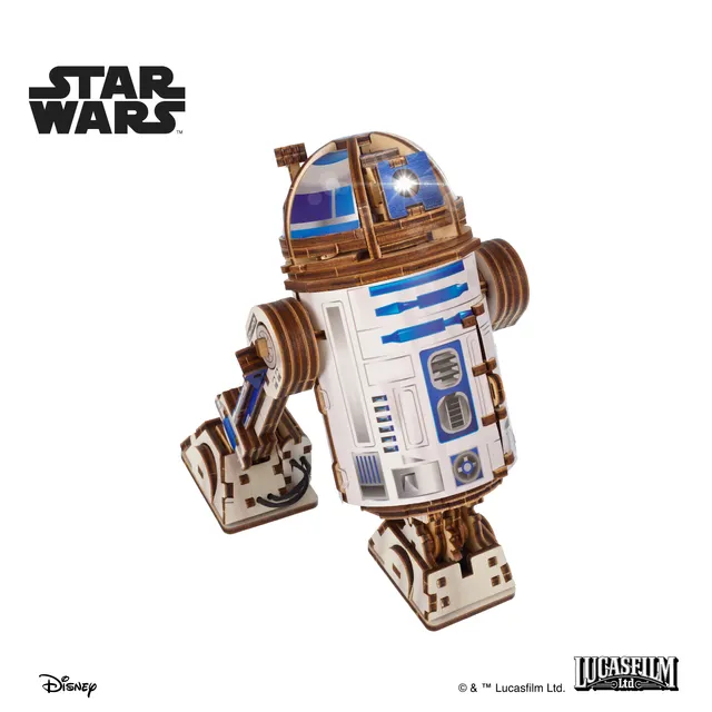 ugears-r2-d2-star-wars-maquette-bois-3d-color-e-avec-led image 1
