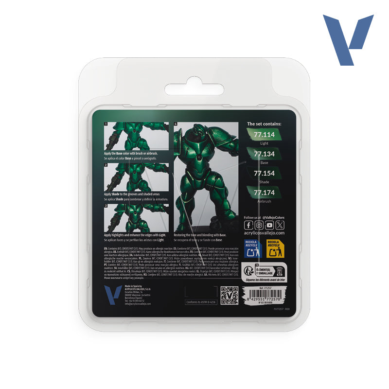 vallejo-true-metallic-set-vert-sombre-4-x-18-ml-pour-miniatures image 2