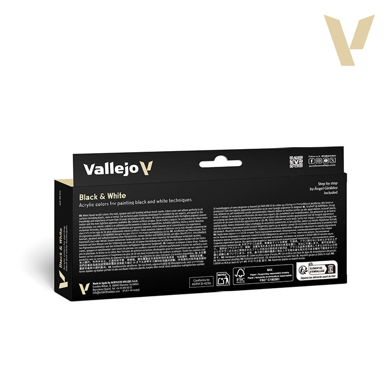 vallejo-set-8-couleurs-blanc-et-noir-par-angel-gir-ldez-model-color-18-ml image 2