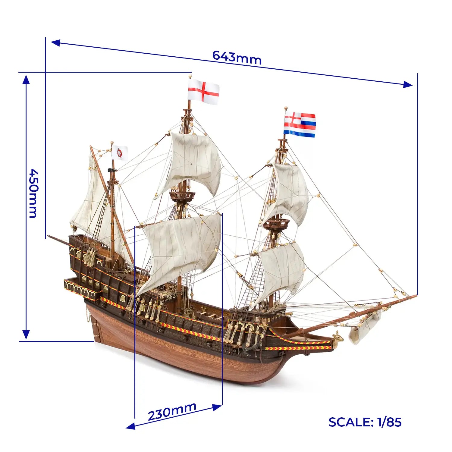 occre-golden-hind-kit-maquette-bateau-galion-1-85-bois image 3
